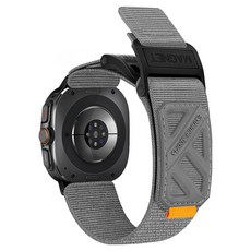 HAMATE 三星Galaxy Watch Ultra Stream磁吸扣彈性尼龍錶帶, 1個, 灰色