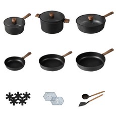 ANDY MAY2 韓匠不沾鍋輕量鈦複合鍋 6鍋3蓋18件組, 1套, AM-D907-18D, 20cm奶鍋加蓋 + 20cm煎鍋 + 24cm湯鍋加蓋 + 24cm煎鍋 + 28cm深煎鍋加蓋 + 28cm煎鍋 + 隔熱墊 5個 + 湯勺 + 鍋鏟 + 大六角隔熱墊 2個