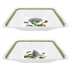 PORTmeIRION 波特玫琳恩 Botanic Garden 方形淺口義大利麵盤 22 x 22 x 4.7 cm x 2件組, 1套, 混合色, 盤子 2入