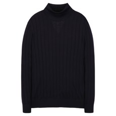 MAESTRO 男性羅紋羊毛高領針織衫 25FW