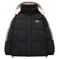 Jeep 男女通用 肩部撞色連帽羽絨外套
