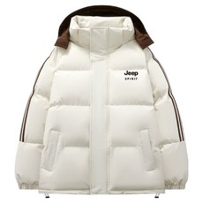 Jeep 男女通用 肩部拼色 連帽羽絨外套