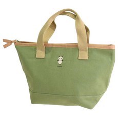 Sabu MOOMOO 復古文青保冷保溫大容量便當袋 拉鍊式 內附口袋, 大熊貓 綠色, 1個