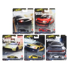 MATTEL 美泰兒 風火輪 玩命關頭系列合金小車, 5個, 混和顏色