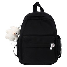 Chichills 糖果熊鑰匙圈帆布背包 11772, 黑色