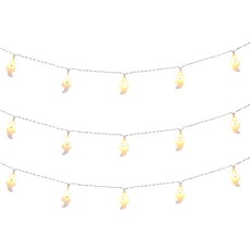 Party Club 萬聖節LED幽靈拉旗, 3個, 單一顏色