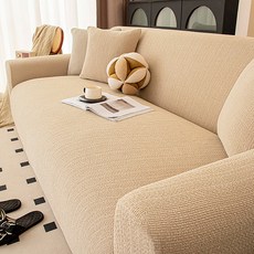 好物良品 仿亞麻雪尼爾防貓抓四季通用高彈力全包式沙發罩, 摩卡布朗, 1個