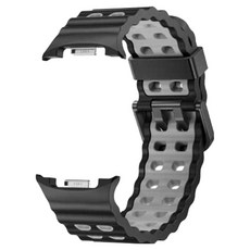 텐브릿지 갤럭시워치 8 / 8 클래식 투톤 컬러 오션 실리콘 버클 스트랩, 블랙그레이, 1개