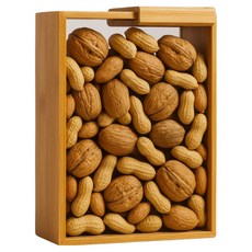 Blue Heart 原木滑動式收納容器 2.2L, 1個, 單一顏色