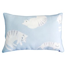EmBrace 英柏絲100%天絲 純棉 加大兒童水洗枕, 小貓與蝶藍