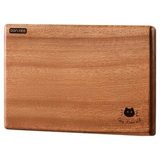 烏檀木整木抗菌無漆蠟小貓砧板 特大號, 1個, 木紋色