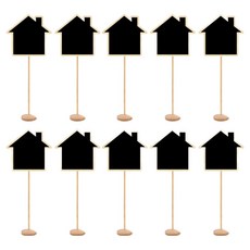 홈앤더 미니 칠판 메시지 보드 장식 + 받침대 10p 세트 집, 목재