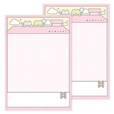 도나와 친구들 일상 메모패드 A5, 토미와 마몽이 집, 2개, 100개입