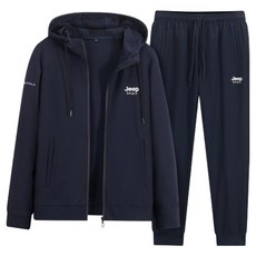 Jeep Spirit 男女通用刷毛連帽拉鍊外套 + 長褲套裝