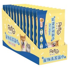 Petto 寵物清潔濕巾 10張, 1套, 12個裝