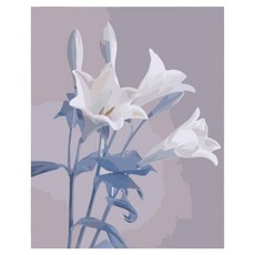 daysoy 氣氛感室內裝飾 DIY 數字油畫 帆布畫 1 百合靜物畫 30 x 40 cm, 1個, 混合色