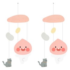 카카오프렌즈 페이퍼 어피치 모빌 2p, 혼합색상