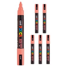 POSCA 粗字用 PC-5M 珊瑚粉紅色, 6個