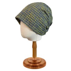 Bareunliving 廚房格紋頭巾 DK-01, 1個, 藍黃色