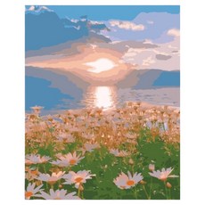 daysoy 感性居家裝飾 DIY 數字油畫 帆布畫 13 雛菊 30 x 40 cm, 1個, 混合顏色