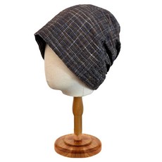 바른리빙 주방 체크 두건 DK-01, 다크브라운, 1개