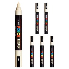 POSCA 粗字用, PC-5M 象牙白, 6個