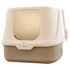 PetHouse 寵趣屋 防外濺除臭掀蓋式貓砂盆 附貓砂鏟, 灰色, 1個