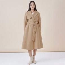 케네스레이디 옐로시 핸드메이드 울 트렌치 롱코트