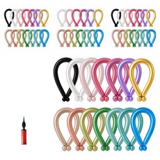 피앤비유니티 요술풍선 50p + 펌프 세트, 메탈 혼합 14색, 1세트