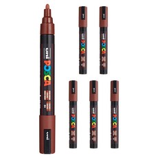 POSCA 粗體用 PC-5M 可可棕, 6個, 1色