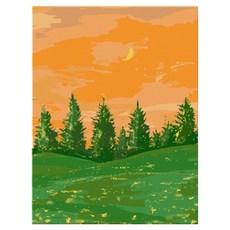 daysoy 感性風景氛圍DIY數字油畫 12 風景12 40 x 50 cm, 1個, 混合色