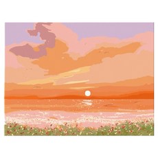 daysoy 感性風景氛圍DIY數字油畫 19 風景19 40 x 50 cm, 1個, 混合色