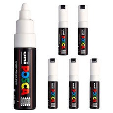 유니 포스카 굵은 글씨용 PC-7M 화이트, 1색, 6개