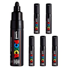 유니 포스카 굵은 글씨용 PC-7M 블랙, 6개, 1색