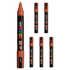 POSCA 粗體字用 PC-5M 栗子色, 6個, 1色