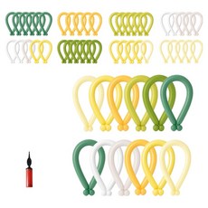 피앤비유니티 요술풍선 50p + 펌프 세트, 마카롱 빈티지 혼합8색, 1세트