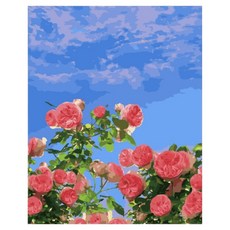 daysoy 文青風居家 DIY 數字油畫 帆布畫 8 玫瑰7 30 x 40 cm, 1個, 混合色