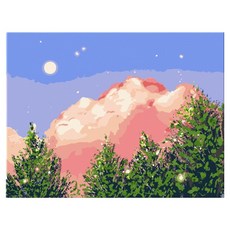 daysoy 感性風景氛圍 DIY 數字油畫 18 風景18 40 x 50 cm, 1個, 混合色