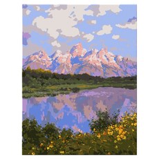 daysoy 感性風景氛圍 DIY 數字油畫 5 風景05 40 x 50 cm, 1個, 混合色