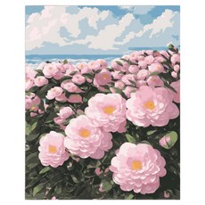 daysoy 感性居家裝飾 DIY 數字油畫 畫布畫 5 玫瑰4 30 x 40 cm, 1個, 混合色