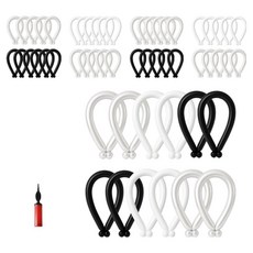 피앤비유니티 요술풍선 50p + 펌프 세트, 블랙 화이트 혼합3색, 1세트