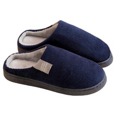 XTER 棉絨保暖室內拖鞋, 海軍藍, 1個