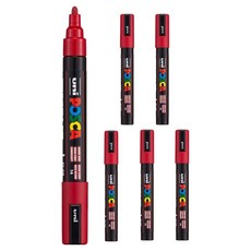 POSCA 粗字用 PC-5M 深紅色, 6個, 1色