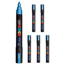 유니 포스카 굵은 글씨용 PC-5M 메탈릭 블루, 6개, 1색