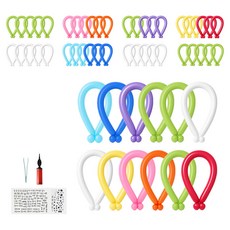 피앤비유니티 요술풍선 50p + 펌프 + 레터링스티커 +스티커집게 세트, 스탠다드 클래식 혼합9색, 1세트