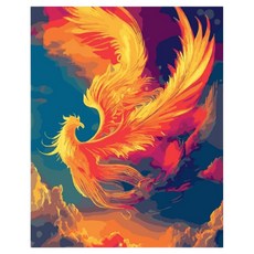 daysoy 氣氛裝飾 DIY 數字油畫 帆布畫 4 鳳凰 30 x 40 cm, 1個, 混合顏色