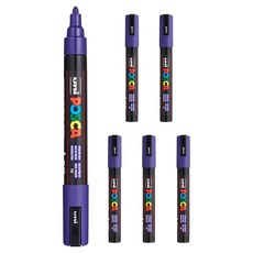 POSCA 粗體字用 PC-5M 普魯士藍, 6個, 1色