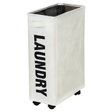 JOSIC 牛津布移動置物收納籃 42 x 22 x 66cm 65L, 1個, 米白色