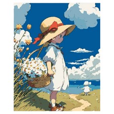 daysoy 感性室內裝飾 DIY 數字油畫畫布 12 號草帽 30 x 40 cm, 1個, 混合顏色