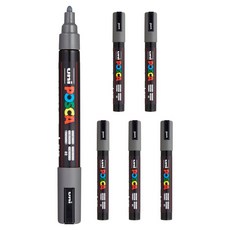 POSCA 粗字用 PC-5M 深灰色, 6個, 1色